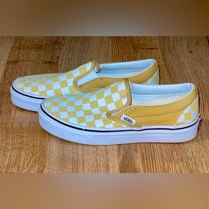 Like New VANS Yellow White Checkered Sz 5.5